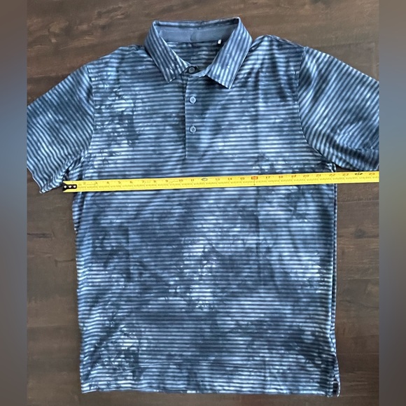 PUMA Golf Cloudspun Blue Dye Stripe Polo Performance Shirt NWOT Size MEDIUM - Picture 11 of 12